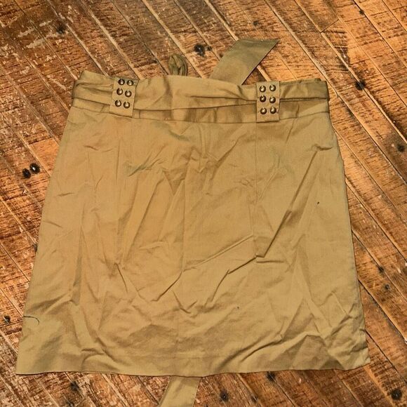 Milly luxe tan tie waist New Yorker business casual elegant 4 skirt - Picture 3 of 3